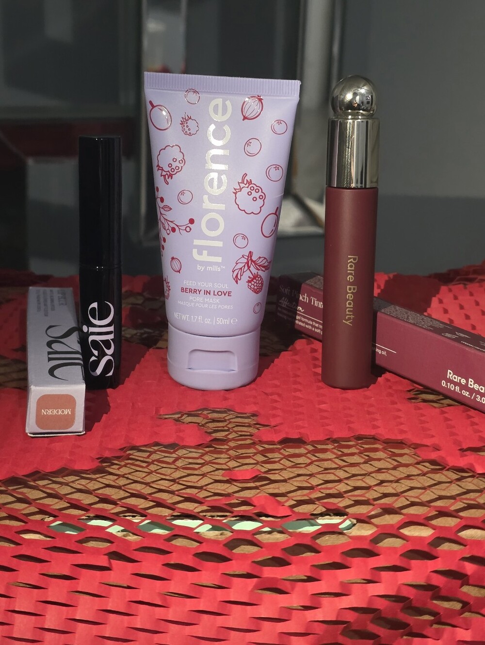 Rare Beauty + Saie + Florence by Mills 3-Piece Makeup Skincare Bundle - BNIB